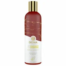 Dona Massage Oil Recharge Lemongrass & Ginger 120ml - Vegan Natural Formula