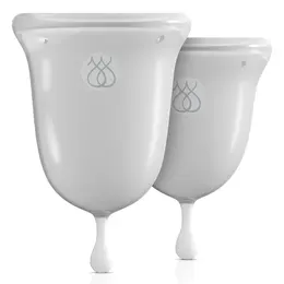 Jimmyjane Menstrual Cups Clear - Ergonomic Reusable Silicone Set