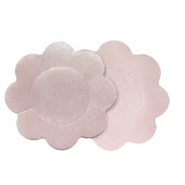 Bye Bra Satin Nipple Covers XL Nude - 3 Pairs, Discreet Adhesive, Flower Shape