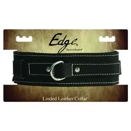 Sportsheets Edge Adjustable Leather Collar with Soft Lining Black
