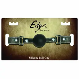 Sportsheets Edge Silicone Ball System, Adjustable Leather Strap, Black