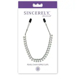 Sportsheets Sincerely Pearl Chain Nipple Clips, 40.6 cm, Elegant Design