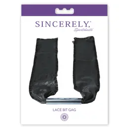 Sportsheets Sincerely Lace Bit Gag - Elegant Adjustable Black Lace 135cm