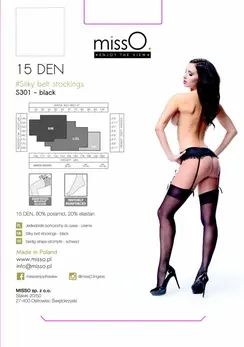 MissO S301 Classic Black Suspender Stockings S/M