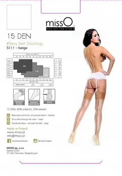 MissO S111 Classic Hold-Up Stockings Beige XXL Reinforced Yarn