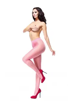 MissO P101 Tights with Opening Light Pink XXL - Shiny Finish