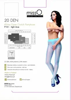 MissO P101 Sheer Blue Tights with Opening XXL