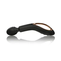 O-WAND Noir Rechargeable Waterproof Massager Black-Gold Ergonomic