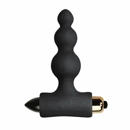 Rocks-Off Petite Sensations Bubbles Black - Compact Silicone Beads, 7 Modes