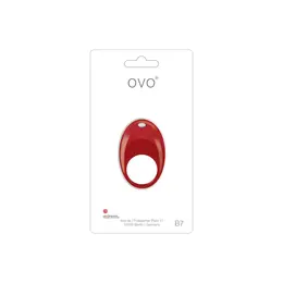 Ovo B7 Intimate Vibrating Ring Red Silicone, Waterproof, Awarded Design