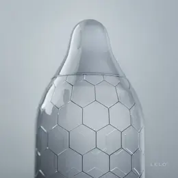 LELO HEX Original 12-Pack - Advanced Hexagonal Latex Condoms, 54 mm