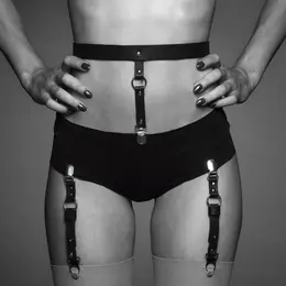 Bijoux Indiscrets MAZE Adjustable Suspender Belt Black Vegan Leather
