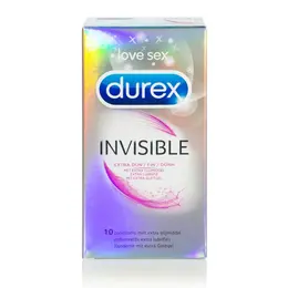 Durex Invisible Extra Lubricated 10pcs Ultra-Thin Latex Protection