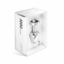 Diogol Anni Round Silver & Black 25mm Aluminium Plug with Crystal