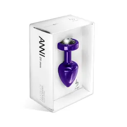 Diogol Anni Round 25 mm Aluminum Plug Purple & Black Crystal Accent