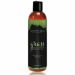 Intimate Earth Massage Oil Grass 240ml - Fresh Aroma & Organic Extracts