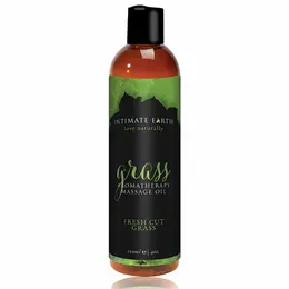 Intimate Earth Grass Massage Oil 120 ml - Fresh, Invigorating Formula