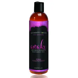 Intimate Earth Awake Massage Oil 120ml - Grapefruit & Black Pepper Formula