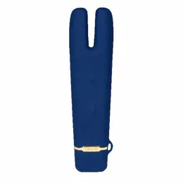 Crave Duet Flex Rechargeable Silicone Blue V-Shaped Massager 11.6cm