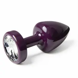 Diogol Anni Round 30 mm Aluminium Plug with Purple Crystal Detail