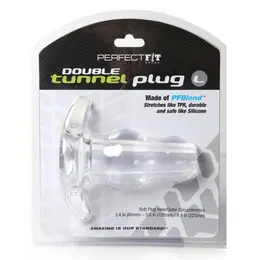 Perfect Fit Double Tunnel Plug Large Intimate System Clear 11.4 cm