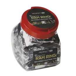 Perfect Fit Ram Ring Black 50-Pack - Durable Silicone-TPR Mix, Display Bowl