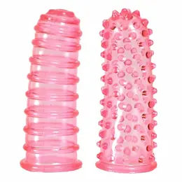 Seven Creations Soft Bumpy Silicone Finger Sleeves Pink 2-Pack
