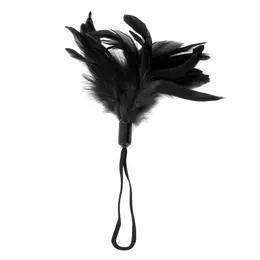 Sportsheets Feather Tickler Black with Wrist Loop - Elegant Accessory