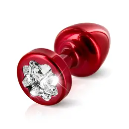Diogol Anni R Aluminium Intimate Plug Red 25 mm with Crystal Accent