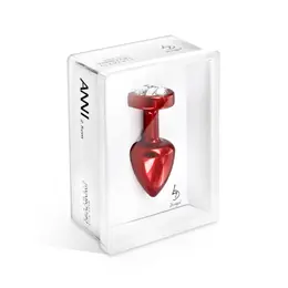 Diogol Anni R Aluminium Intimate Plug Red 25 mm with Crystal Accent