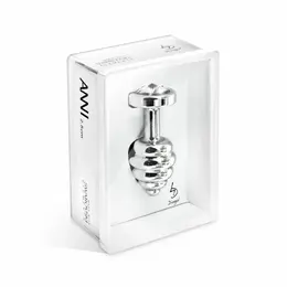 Diogol Silver Ribbed Plug 35mm with Swarovski Crystal Accent