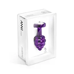 Diogol Ano Ribbed Intimate Plug Purple 30 mm with Swarovski Crystal