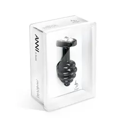 Diogol Ano Ribbed Black 25 mm Aluminium Intimate Accessory with Crystal