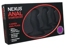 Nexus Anal Kit - Set of 3 Silicone Intimate Training Plugs Black