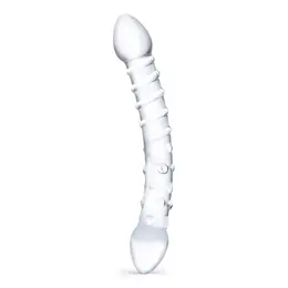 Glas Double Trouble Glass Intimate Wand, Textured, 23.5 cm, Transparent