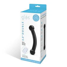 Glas Double Bull Black Glass Model - Dual-Ended, 13.5 cm, Hypoallergenic
