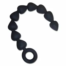 Sportsheets S&M Black Silicone Intimate Bead String 23cm Unisex