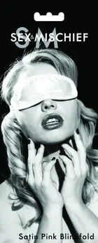 S&M Satin Blindfold Light Pink - Soft Adjustable Eye Mask