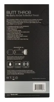 Rocks-Off Butt Throb 7-Speed Intimate Silicone Plug Black 95mm