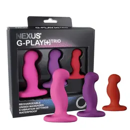 Nexus G-Play Trio Plus Set Pink Red Purple - Vibrating Silicone System
