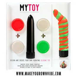 MyToy Vibrator Kit Orange & Green - Customizable Silicone Model 13.3cm