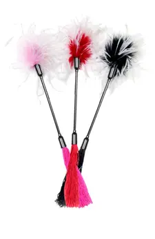 Sportsheets S&M Dual-Sided Latex Whip & Feather Tickler Red/White 40cm