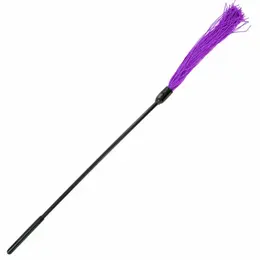 S&M Rubber Tickler Purple 40cm - Latex Sensory Play Whip