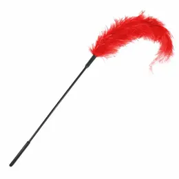 Sportsheets Ostrich Feather Tickler Red 40cm - Sensual Accessory