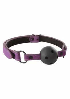 Lust Bondage Ball Gag Purple - Adjustable Neoprene Vinyl System