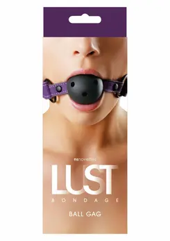Lust Bondage Ball Gag Purple - Adjustable Neoprene Vinyl System