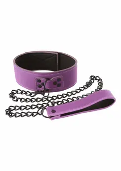 Lust Bondage Collar Purple - Adjustable Neoprene Vinyl Restraint