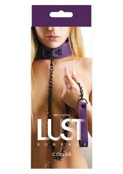 Lust Bondage Collar Purple - Adjustable Neoprene Vinyl Restraint