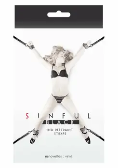 Sinful Bed Restraint Straps Adjustable 4m Black/Pink Universal System