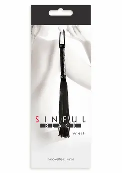 Sportsheets Whip Vinyl & Leather Black 45cm - Durable Play Accessory